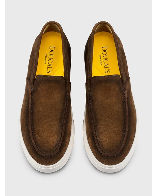 Doucal's White Suede Loafers for men