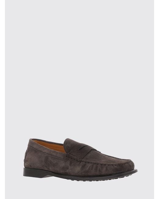 Tod's White Suede Calfskin Penny Loafers With T Timeless Logo for men