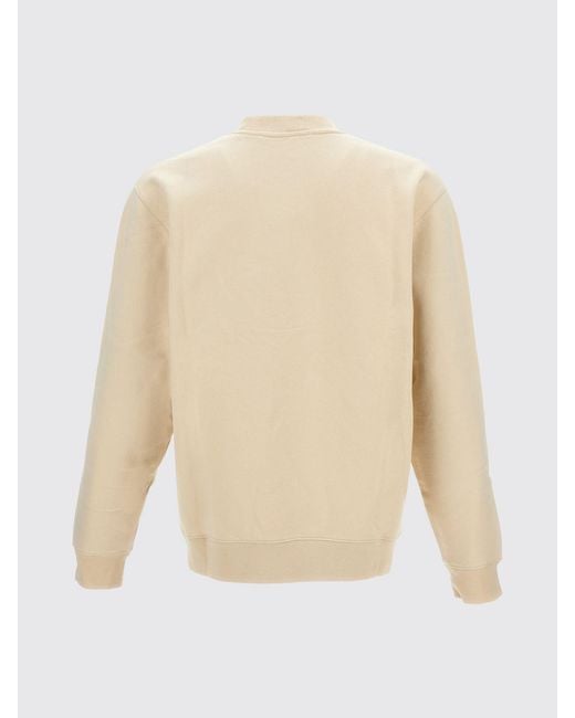 Jacquemus Blue Pure Cotton Crewneck Sweatshirt With Applied Contrast Logo for men