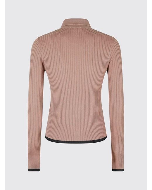 Roberto Collina Red Slim Fit Ribbed Merino Wool Polo Cardigan
