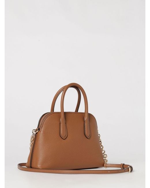 Michael Kors Brown Freddie Mini Leather Handbag With Mk Monogram And Logo Charm