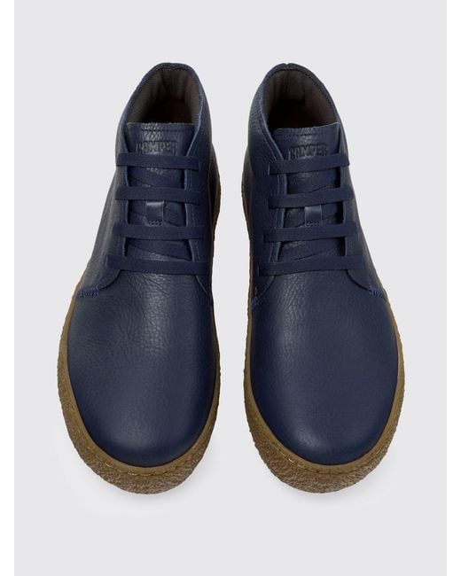 Camper Blue Peu Terreno Leather Ankle Boots for men
