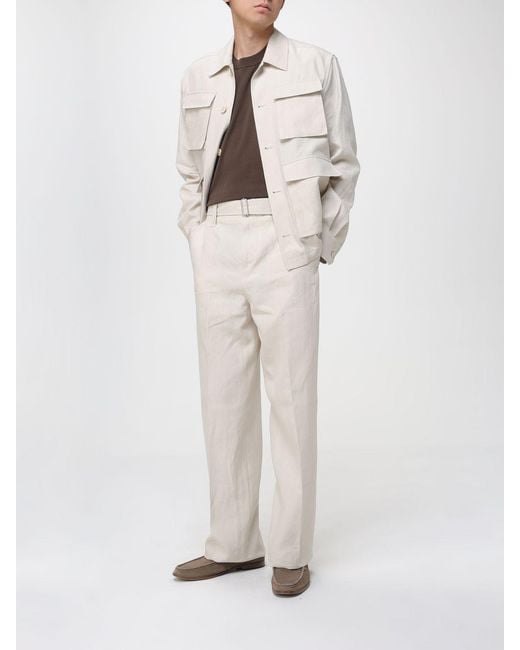 Lardini Natural Linen Blend Shirt Jacket for men