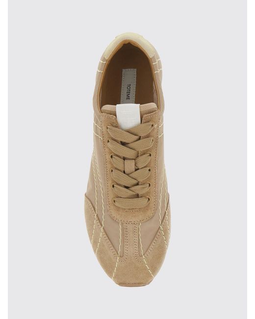 Totême Natural Bicolor Recycled Nylon And Suede Sneakers