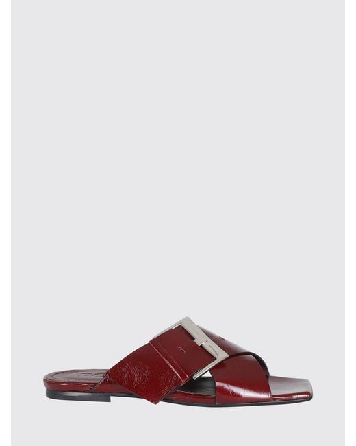Poeve Red Leather Emma Mules