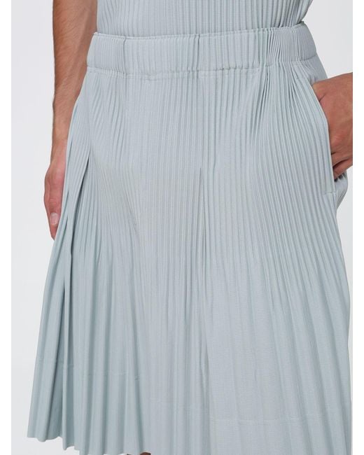 Homme Plissé Issey Miyake Blue Homme Plissé Issey Miyake Knee-Length Pleated Shorts for men