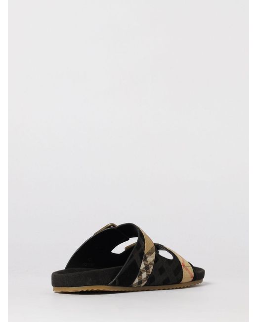 Burberry White Embossed Check Suede Sandal for men