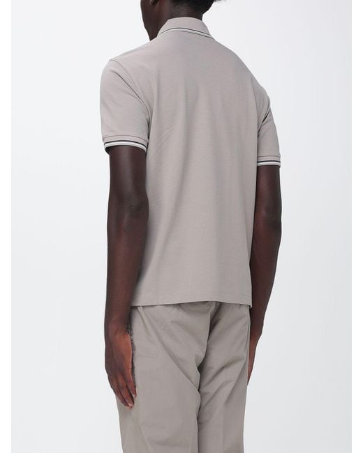 Emporio Armani Gray Stretch Cotton Polo Shirt for men