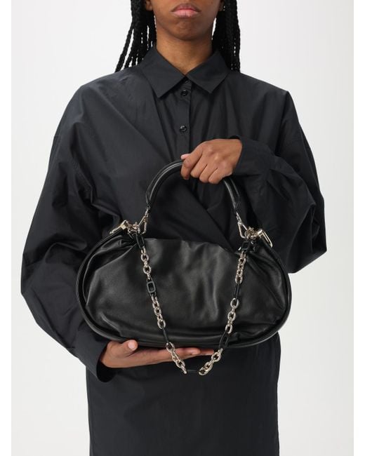Borsa Media Hobo Viv' Choc Royal di Roger Vivier in Black