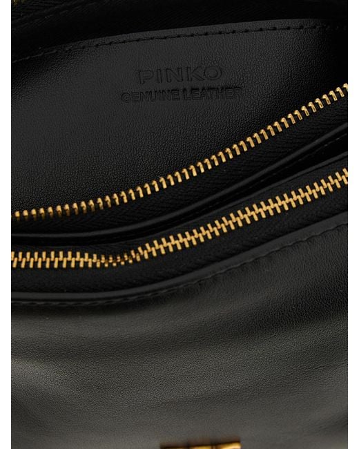 Pinko Black Mini Double Leather Bag