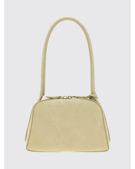 Alaïa White Small Le Bouledogue Calfskin Leather And Nubuck Bowling Bag