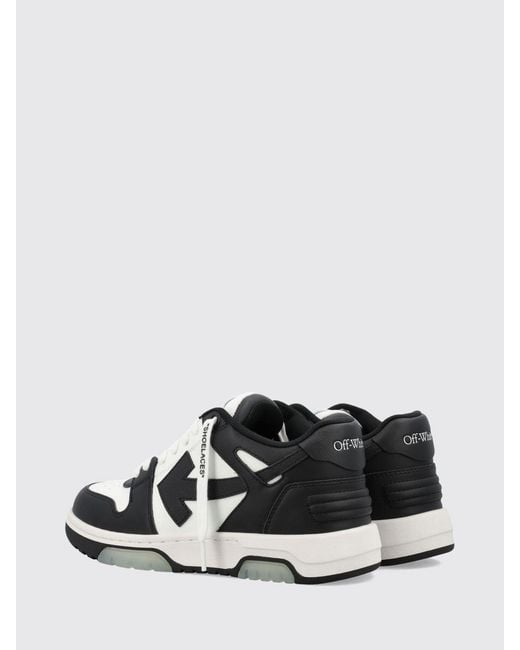 Off-White c/o Virgil Abloh White Bicolour Leather Out Of Office Low-Top Sneakers With Logo