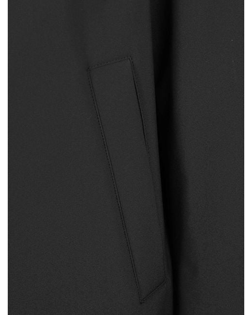 Herno Black Knee-Length Polyester Parka With Adjustable Hood And Fleece Lining for men