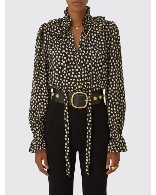 Chloé Black ChloÉ Silk Blouse With Polka Dots