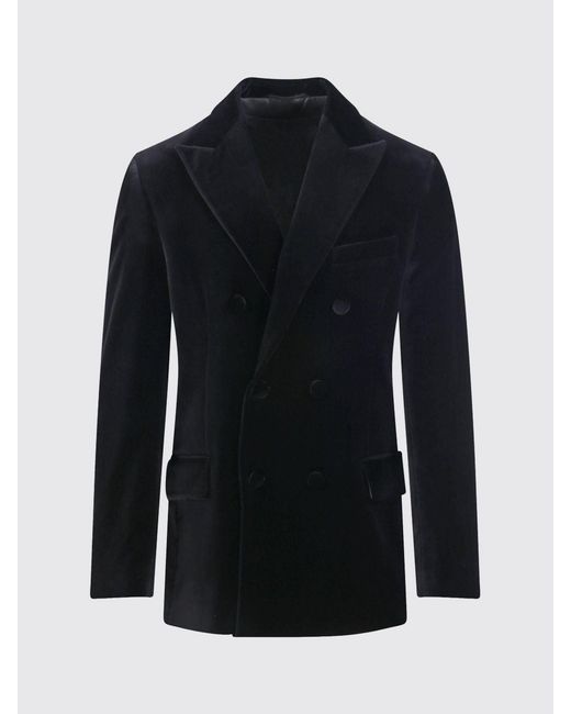 Golden Goose Deluxe Brand Blue Double-Breasted Velvet Blazer for men