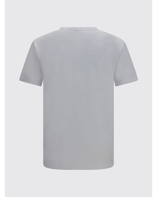 Dolce & Gabbana White Dolce &Amp Gabbana Tone-On-Tone Logo Cotton T-Shirt for men