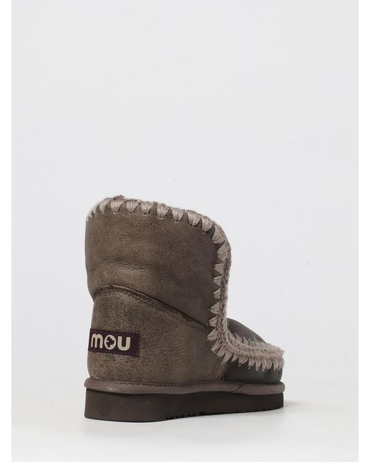 Mou Brown Flat Ankle Boots