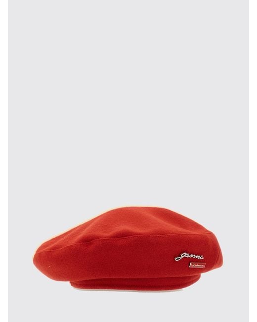 BARBOUR X GANNI Red Basque Wollhut