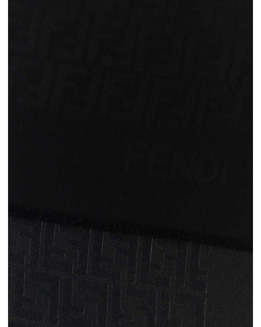 Fendi Black Silk Scarf