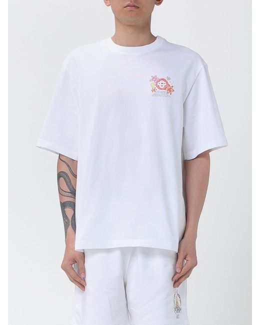 Casablanca White Organic Cotton Crewneck T-Shirt for men