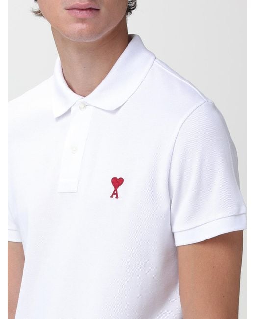 AMI White Polo Shirt for men