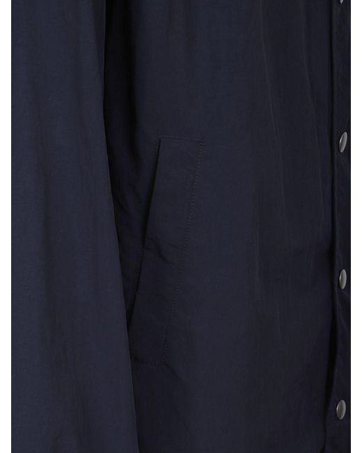 Dries Van Noten Blue Technical Fabric Shirt Jacket With Elasticated Cuffs for men