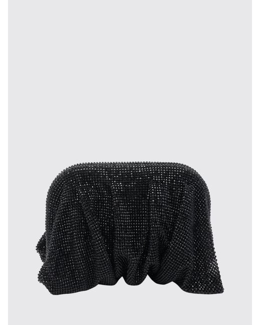 Benedetta Bruzziches Black Venus Draped Crystal Mesh Mini Bag With Strap
