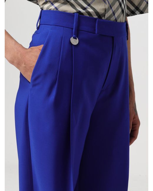 Burberry Blue Virgin Wool Wide-Leg Pants
