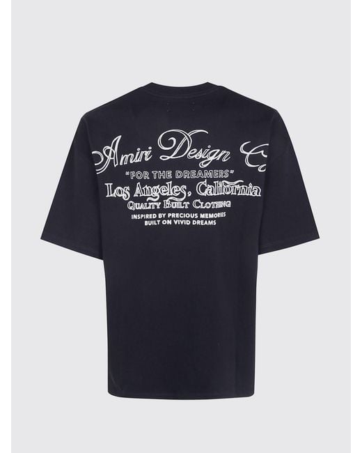 Amiri Blue Contrast Graphic Print Cotton Crewneck T-Shirt for men