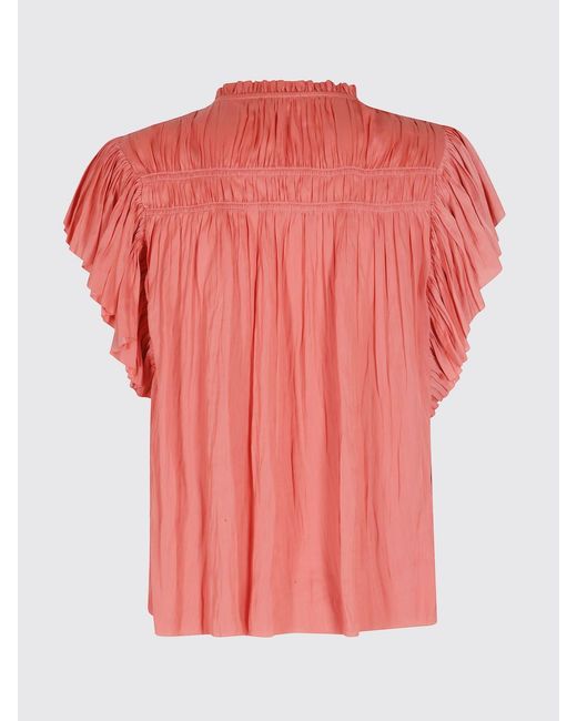 Blusa De Satén Plisado Ulla Johnson de color Pink