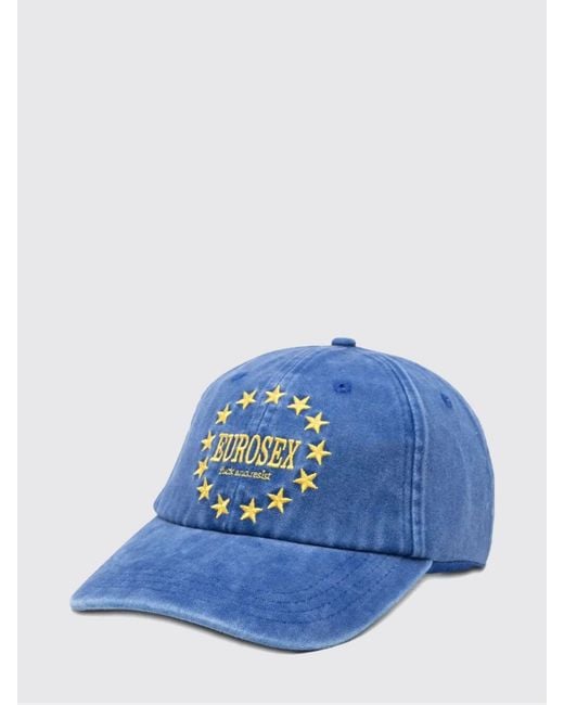 Carne Bollente Blue Cotton Baseball Cap for men