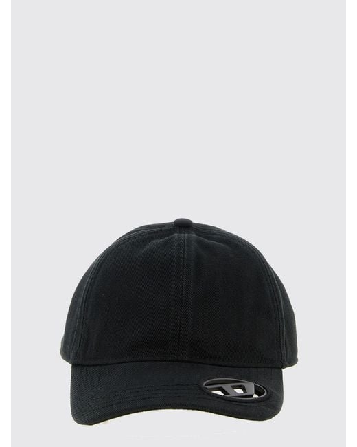 DIESEL Black C-Plak Cotton Twill Hat for men