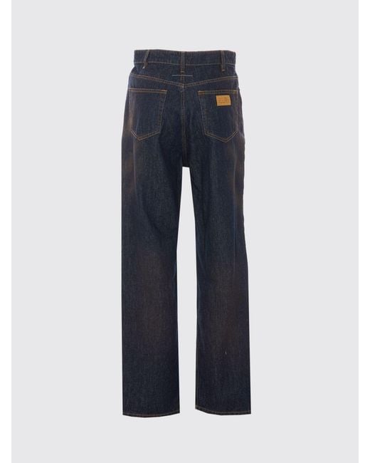 MM6 by Maison Margiela Blue Cotton Straight Jeans for men