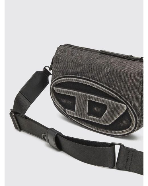 DIESEL Gray 1Dr Washed Denim Bag for men