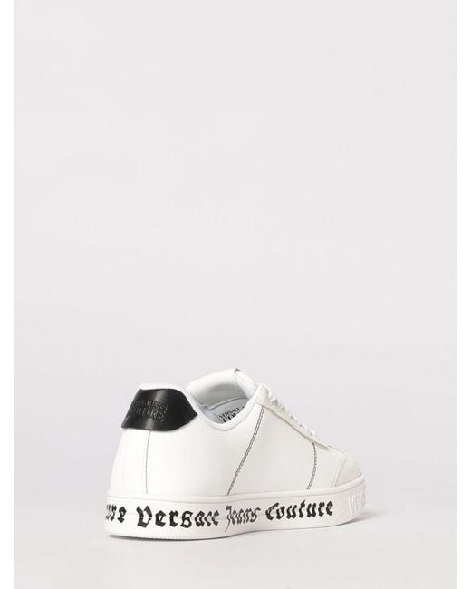Versace Jeans Couture Natural Leather Sneakers With Logo for men