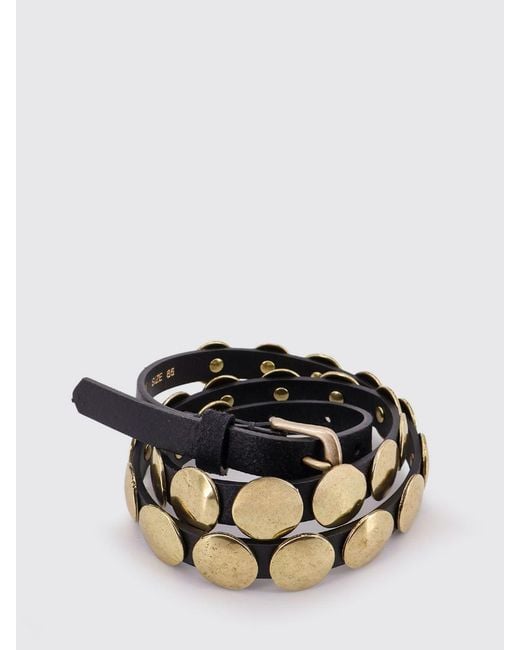 Golden Goose Deluxe Brand White Trinidad Leather Belt With Studs