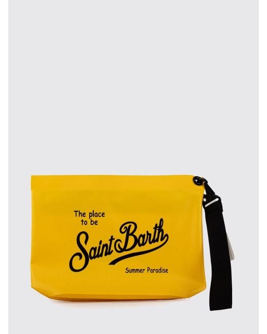 Mc2 Saint Barth Yellow Aline Pvc Pouch With A Contrasting Logo And Removable Handle for men