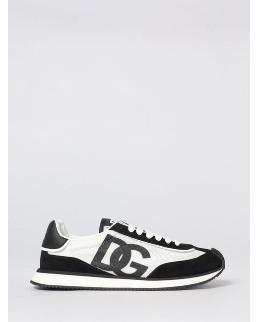 Dolce & Gabbana White Dolce &Amp Gabbana Dg Cushion Suede And Mesh Sneakers for men