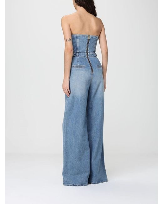 Elisabetta Franchi Blue Denim Jumpsuit