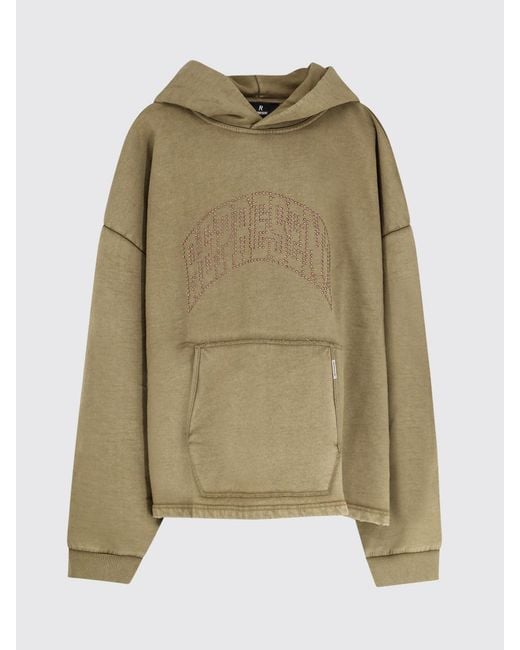 Represent Green Cotton Hoodie With Logo for men