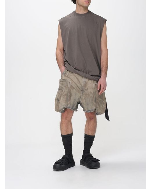 Rick Owens Natural Denim Cargo Shorts for men