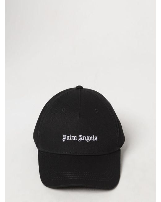 Cappello in cotone con logo di Palm Angels in Black da Uomo