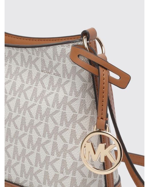Michael Kors Gray Coated Cotton Bag With Printed Mk Monogram