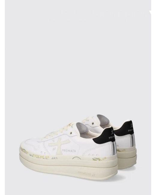 Premiata White Micol Suede Sneakers