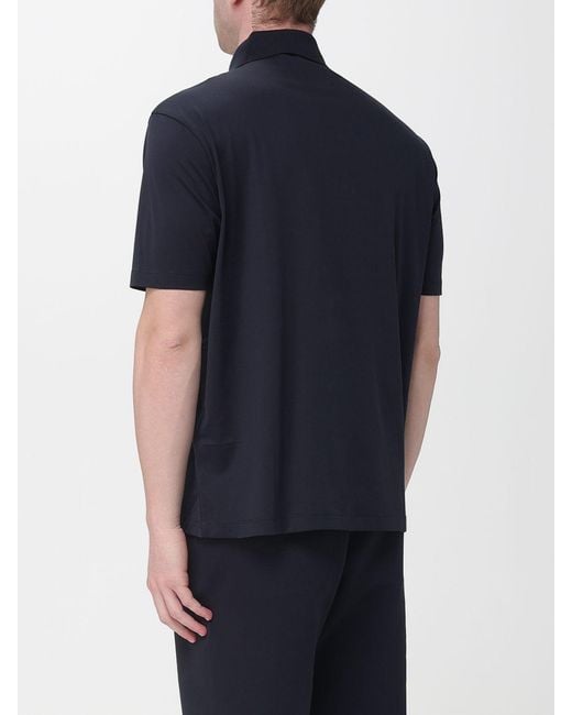 Emporio Armani Blue Cotton Polo Shirt for men