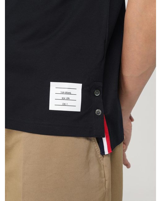 Polo -Bar De Algodón Thom Browne de hombre de color Blue