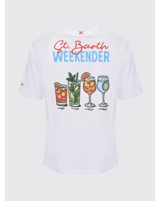 Mc2 Saint Barth White Printed Cotton T-Shirt for men