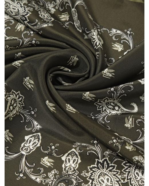 Etro Black Silk Foulard With Paisley Print for men