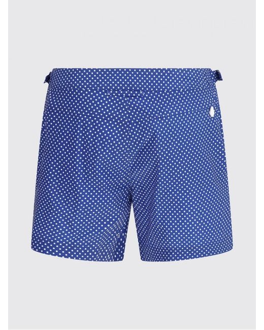 Tom Ford Blue Polka Dot Polyester Swim Trunks for men