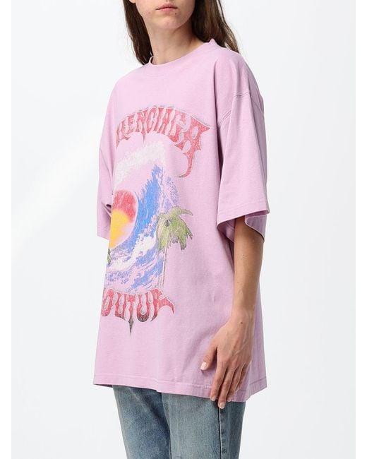 Balenciaga Pink Oversized Graffiti Print Cotton T-Shirt